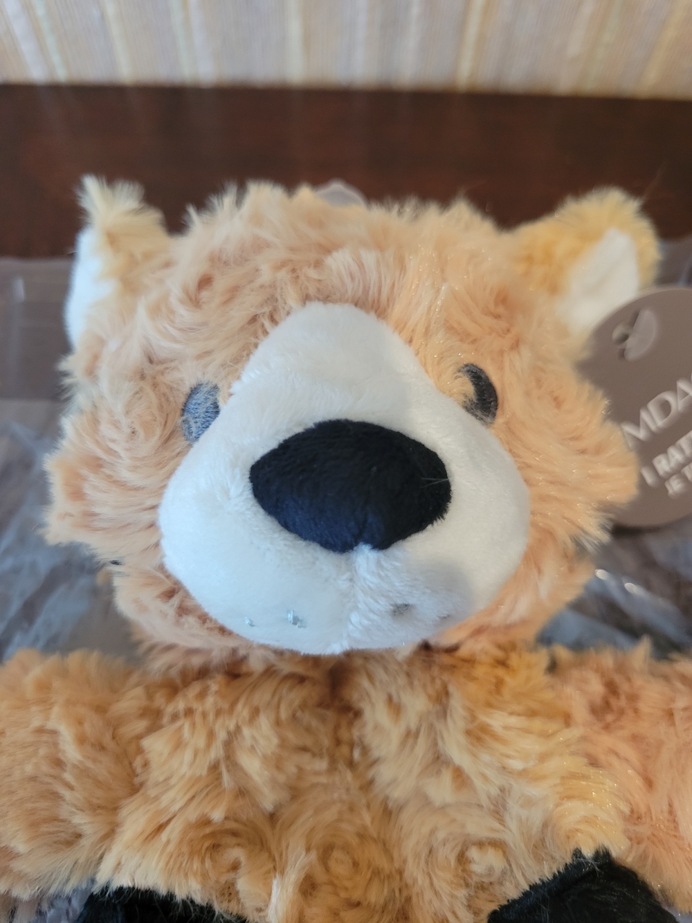 Plush Tiger Rattle Blankie Lovey with Black Accent Patches NWT
